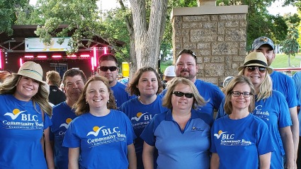 The BLC Community Bank team volunteers at Rock Cancer.