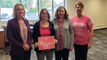 The BLC team dresses in pink to support Breast Cancer Awareness month.