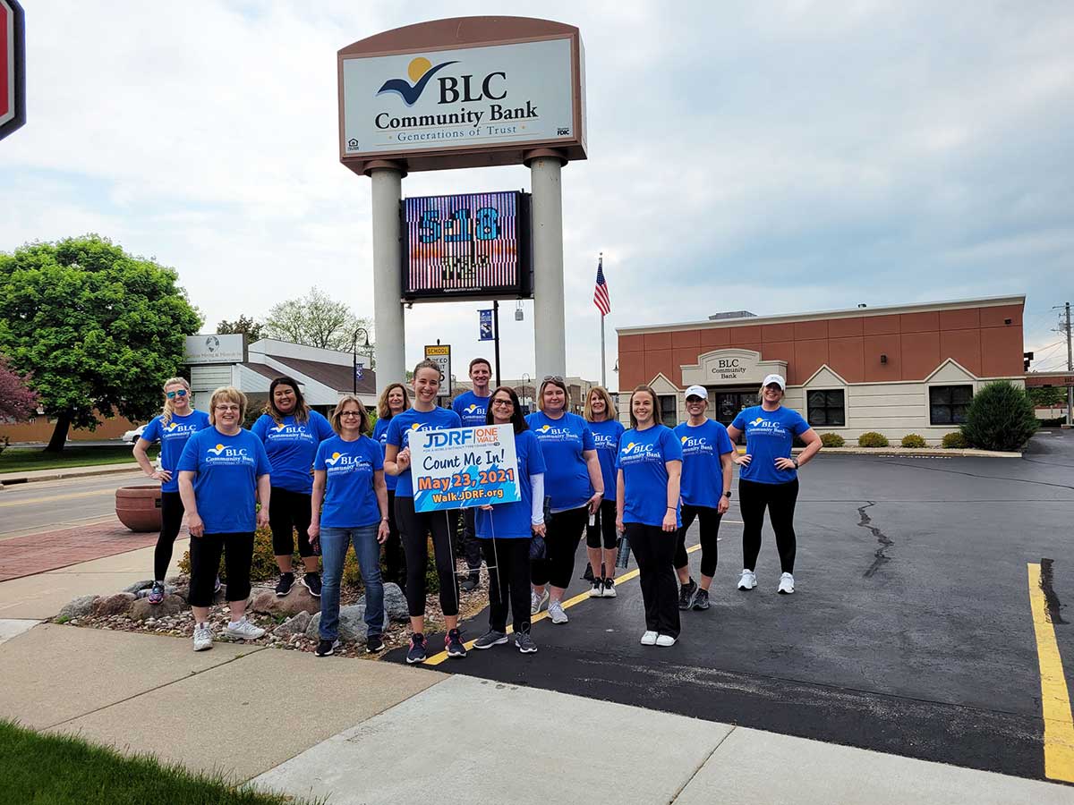 BLC Community Bank Employees joined the fight against Juvenile Diabetes by participating in JDRF’s virtual walk.